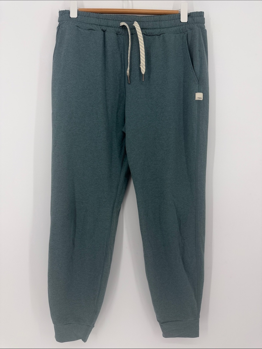 Vuori Performance Jogger Small Blue Green Heather Drawstring Sweatpants